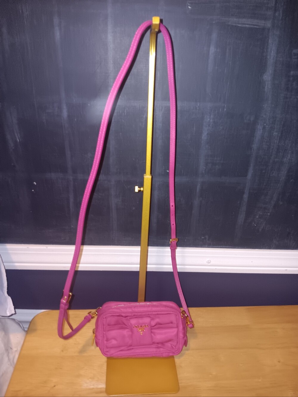 Prada Pink Nylon Bow Crossbody Bag